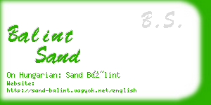 balint sand business card